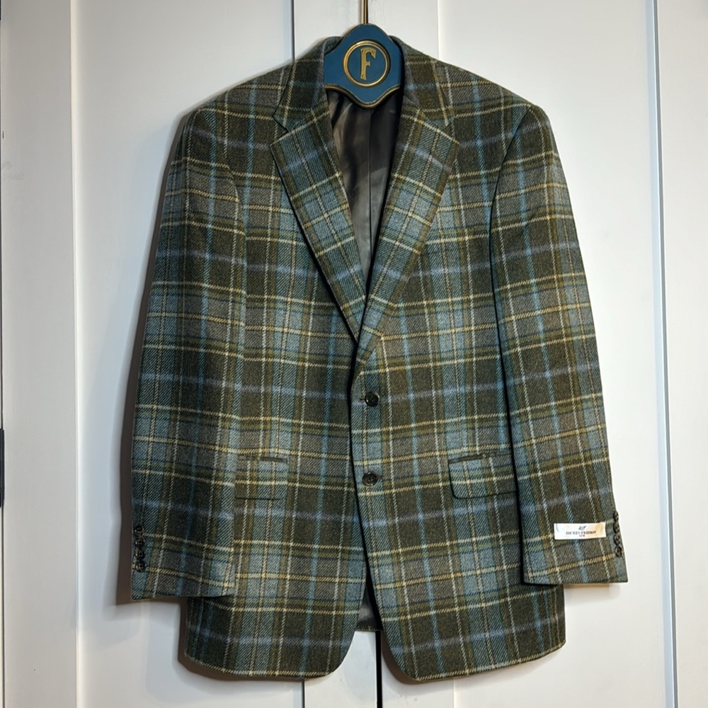 Vintage Hickey Freeman Plaid Wool Blazer - 40R